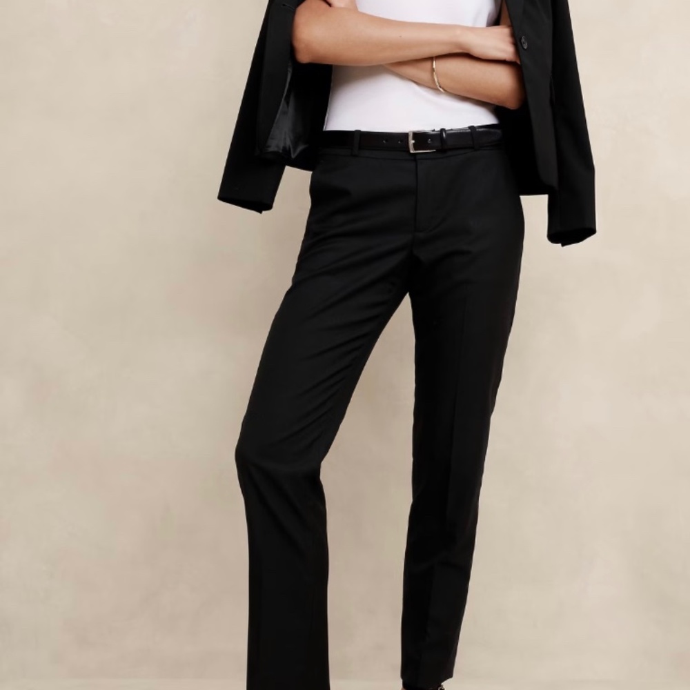 Banana Republic, straight pant, black, 2petite